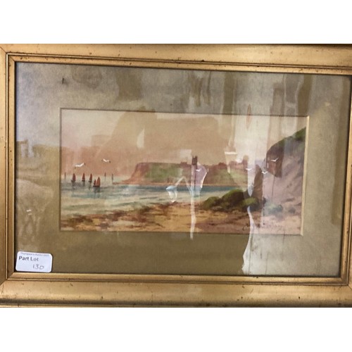 130 - 2 Alfred Durham (British 20th century) watercolours on board of coastal scenes 31 x 45cm