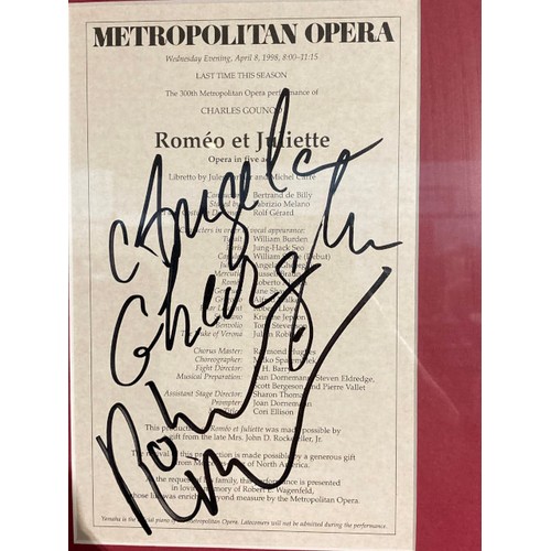 118 - Metropolitan Opera, New York, April 8 1998, signed by performers (Romeo - Roberto Alagna, Juliette -... 