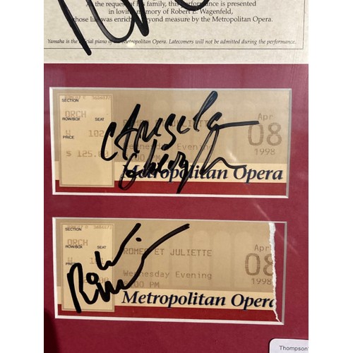 118 - Metropolitan Opera, New York, April 8 1998, signed by performers (Romeo - Roberto Alagna, Juliette -... 