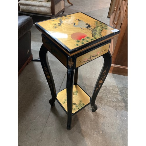 136 - Oriental lacquered lamp table 77H 32W 32D