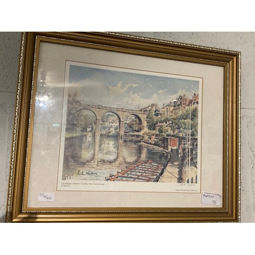 95 - 2 signed Peter Nelson prints - The River Nidd, Knaresborough and The Market Cross & Stocks, Ripley 3... 