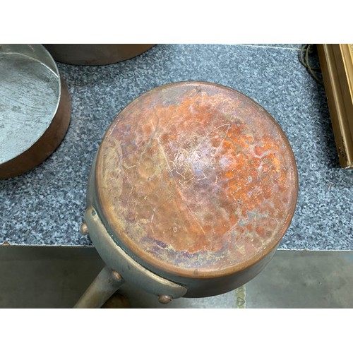 283 - 5 antique copper pans