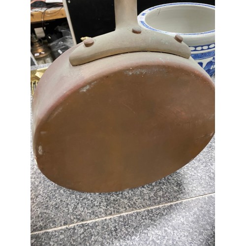 283 - 5 antique copper pans