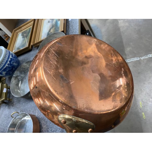 283 - 5 antique copper pans