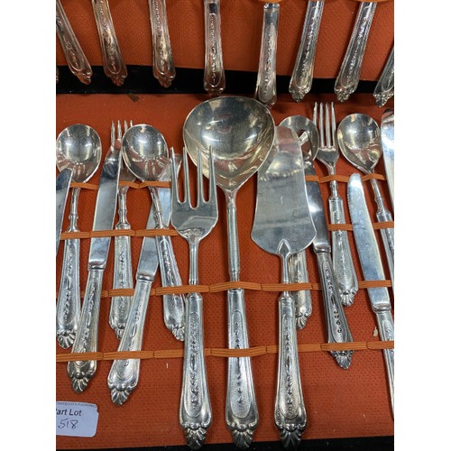 518 - Boxed Edinburgh Crystal decanter and a boxed set of Italian silver plated cutlery (64 pieces, box as... 