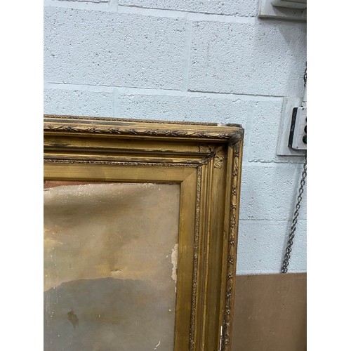 155 - 2 Antique gilt framed oil on canvas (both sold as seen) 160 x 110cm