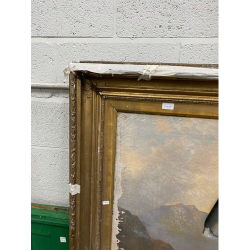 155 - 2 Antique gilt framed oil on canvas (both sold as seen) 160 x 110cm