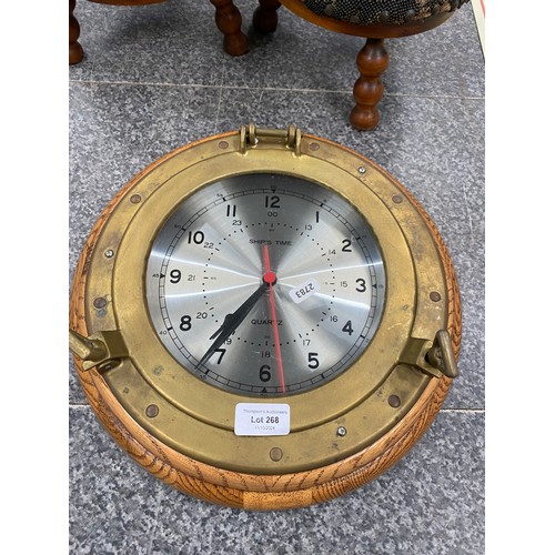 268 - Ship's Time quartz port hole wall clock