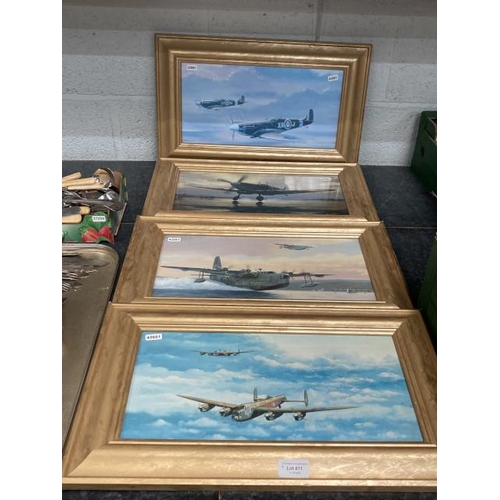 350 - 4 gilt framed RAF prints 32x52cm