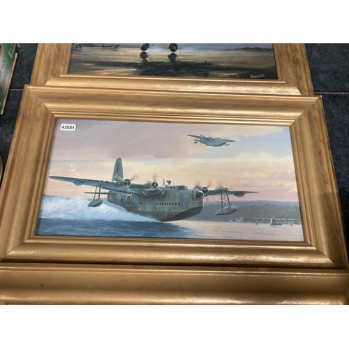 350 - 4 gilt framed RAF prints 32x52cm