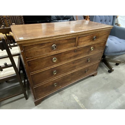 107 - Victorian mahogany 2 over 3 chest of drawers 86H 114W 55D