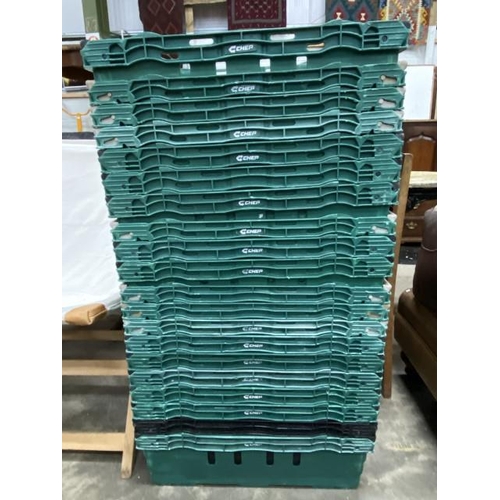 110 - 20 stacking storage crates 15H 60W 40D