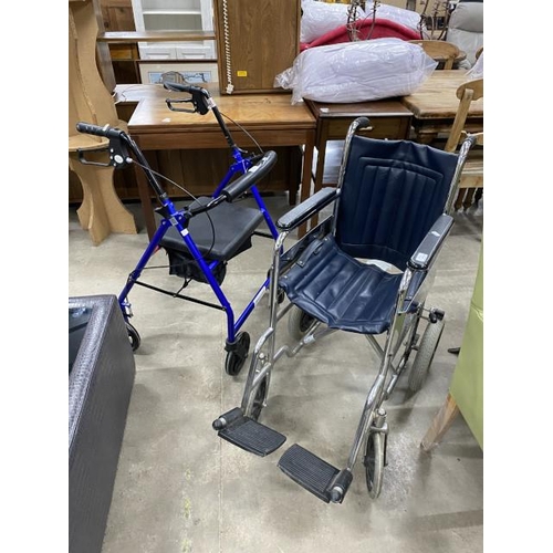 117 - DMA folding wheelchair and a Change Mobility walking aid