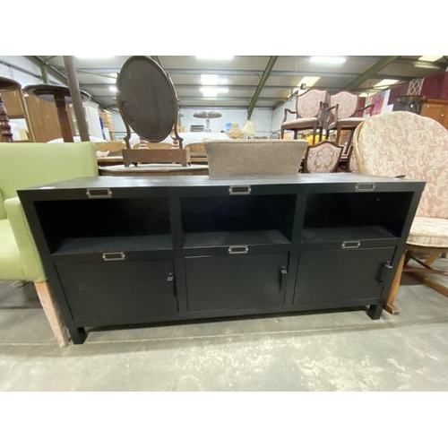 119 - Contemporary black metal sideboard 71H 150W 40D