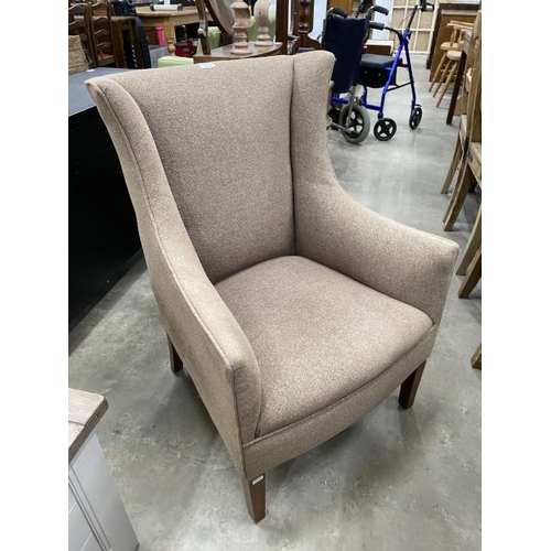 132 - Light brown wool upholstered armchair 90H 60W 60D