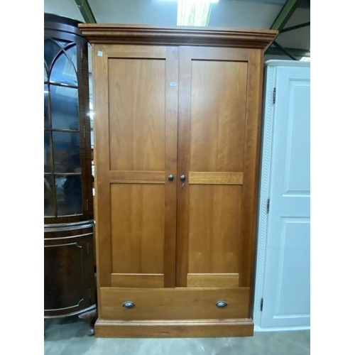 169 - Marks & Spencer French style cherrywood two door wardrobe 195H 114W 60D