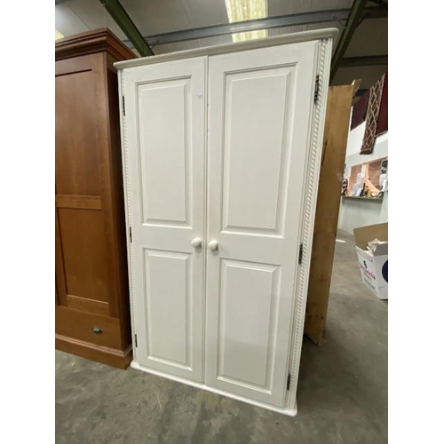 170 - White painted two door wardrobe 181H 107W 57D