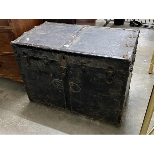 24 - Victorian  travelling trunk 66H 92W 53D (as found)