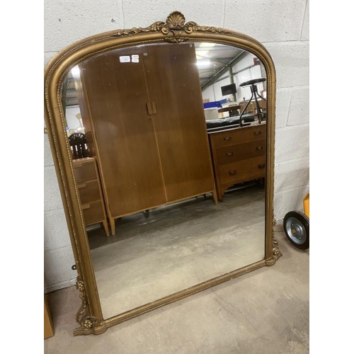 3 - Gilt framed over mantel mirror 137 x 126cm