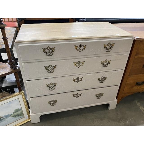 30 - 18th century painted Georgian chest of drawers 86H 89W 46D