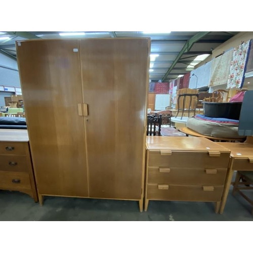 32 - Mid century Loughborough for Heals, London walnut and beech chest of drawers 77H 85W 49D and a match... 