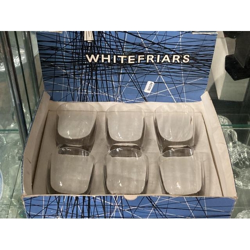 326 - Boxed set of 6 Whitefriars crystal glasses with booklet