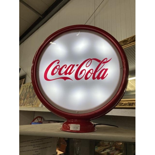 330 - Reproduction 'Coca Cola' illuminating sign, mains powered 46H