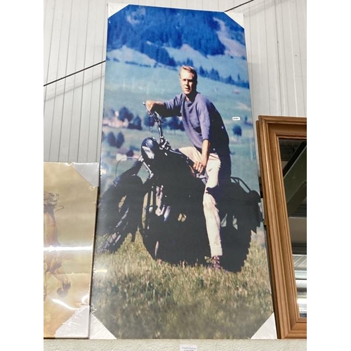 335 - Steve McQueen canvas print, NEW 121x50cm