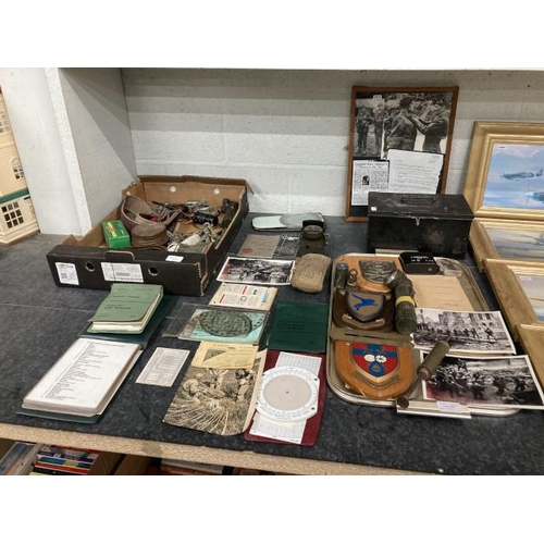 351 - Good collection of military ephemera & items inc. 12th Parachute Battalion photographs, Infantry aid... 