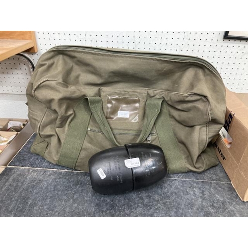 355 - Army kit bag & a 58 pattern water bottle