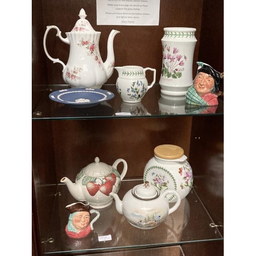 377 - 3 pieces of Portmeirion 'The Botanic Garden' pottery, Royal Albert 'Lavender Rose' coffee pot (2nd),... 