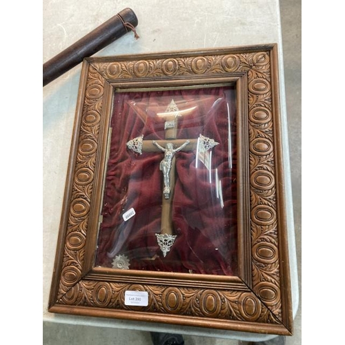 390 - Oak framed crucifix 39x49cm