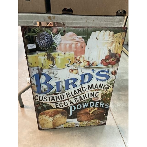 396 - Reproduction metal 'Bird's Powders' advertising sign, NEW 50x70cm