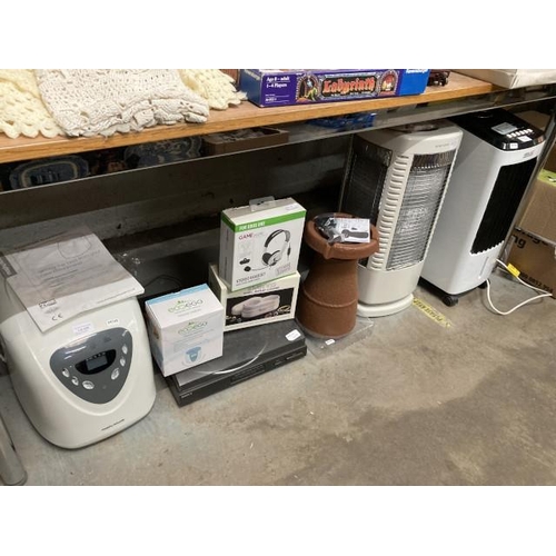 429 - Morphy Richards bread maker (as new), Arlec air cooler with remote, Bernini water fountain, jeweller... 