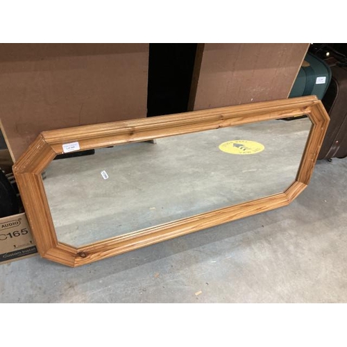 445 - Pine framed mirror 102H 46W