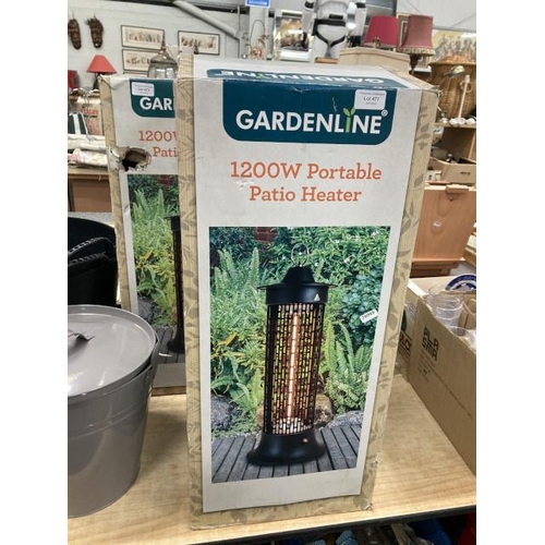 471 - Boxed Gardenline 1200w portable patio heater (NEW)