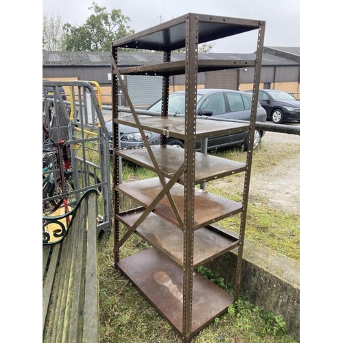 496 - Industrial metal shelving unit 175H 92W 46D