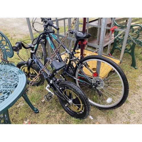 497 - Apollo child's mountain bike and a child's batman bike (as found)