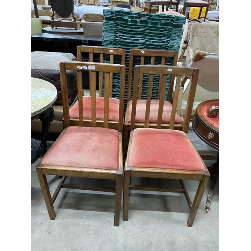 58 - 4 vintage oak framed dining chairs 43W