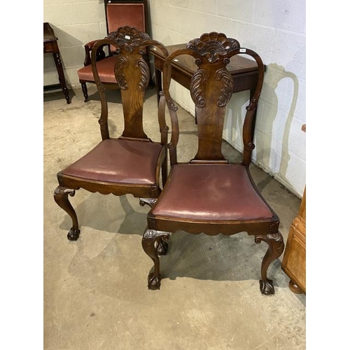 69 - Pair of mahogany George l style hall chairs