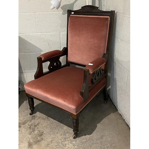 71 - Edwardian gentleman's library chair 106H 66W 65D