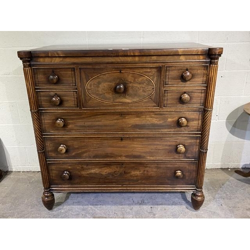 80 - Victorian mahogany Scottish chest of drawers 122H 124W 58D