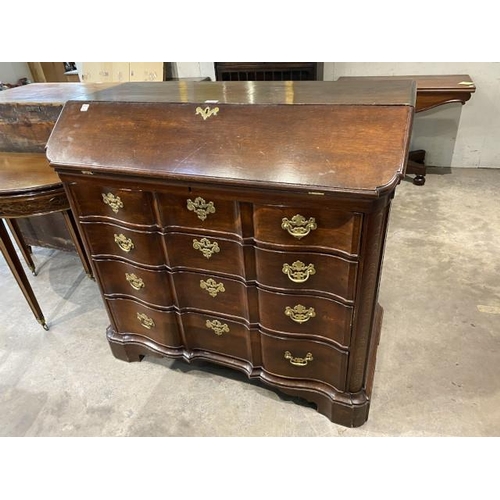 88 - Chippendale style mahogany bureau 106H 112W 53D