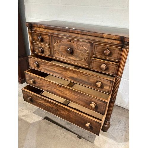 80 - Victorian mahogany Scottish chest of drawers 122H 124W 58D