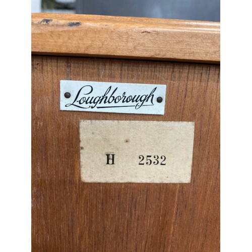 32 - Mid century Loughborough for Heals, London walnut and beech chest of drawers 77H 85W 49D and a match... 