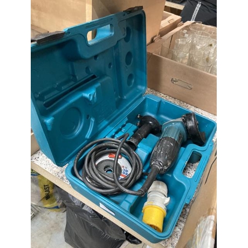 490 - Cased Makita GA4530R 110V grinder with discs