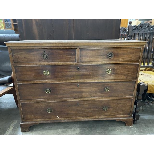 33 - Victorian mahogany 2 over 3 chest of drawers 86H 114W 55D