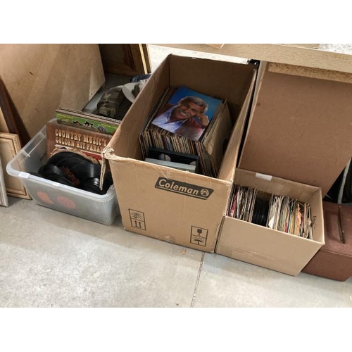 482 - 3 boxes & 1 case of LP's & 45 RPM's inc. Elvis, Drifters, Jim Reeves, Don Gibson etc.