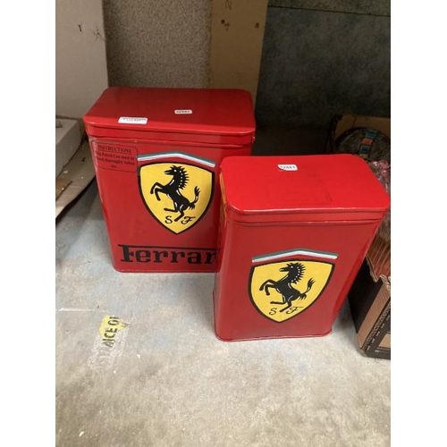 500 - 2 reproduction graduated metal 'Ferrari' storage tins