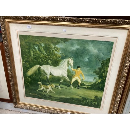 504 - Gilt framed print of a hunting scene by Millais 92H 103W